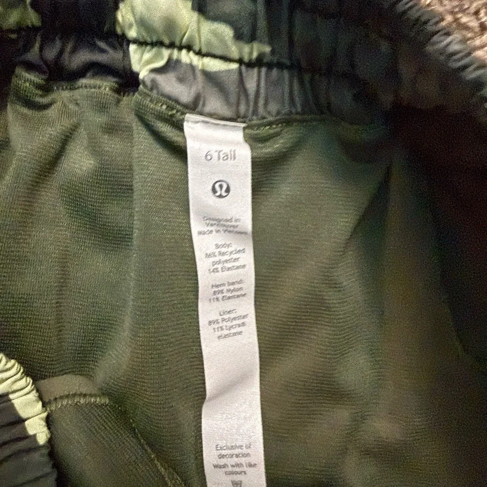 lululemon athletica Olive Green Camo Athletic Shorts